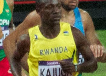 Kajuga eager to end Kenyau2019s dominance. Paul Kosjei (left) led a 1-2-3 finish in the 42km race after clocking two hours, 14 minutes and 56 seconds. Sunday Sport / File.