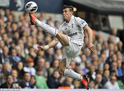 Gareth Bale at full stretch could not secure Tottenham a season of Champions League football. Net photo.
