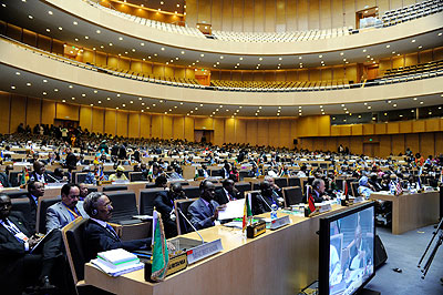 Delegates at the 50th African Union Summit in Addis Ababa, Ethiopia, on Saturday.    The New Times/ Courtesy photo.