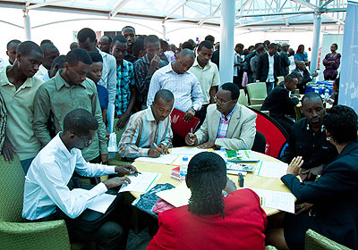 Job seekers meet potential employers at a previous event in Kigali. The New Times/ File.