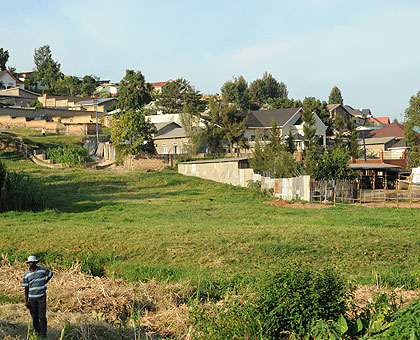 The disputed piece of land located in Niboye Sector, Kicukiro District that is occupied by a number of families. The New Times/ File.