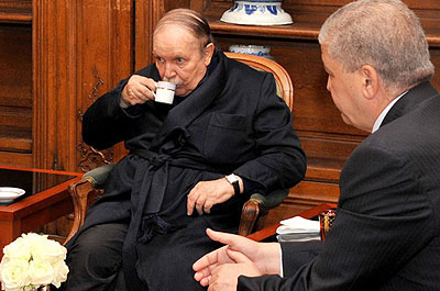 Algerian president  makes appearance on TV. Net photo.