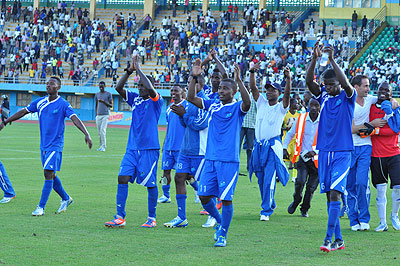 Rayon Sports won the 2013 Primus National Football league title after a nine-year drought. The New Times / P. Muzogeye.
