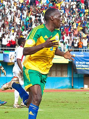 KEY PLAYER: Meddie Kagere has scored Rwandau2019s three goals in four 2014 Fifa World Cup Brazil qualifiers, and he will be hoping to continue his fine form against Algeria. Sunday Sport/T. Kisambira.