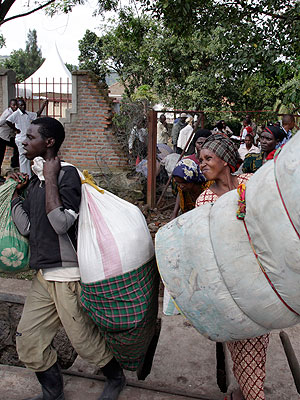Congolese refugees upon arrival in Rwanda. Rwanda hosts over 50,000 Congolese refugees mostly those who fled fighting in eastern DRC. The New Times/File