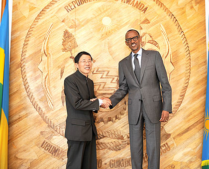 Ambassador Shu Zhan after meeting President Kagame yesterday. Saturday Times/ Village Urugwiro. 