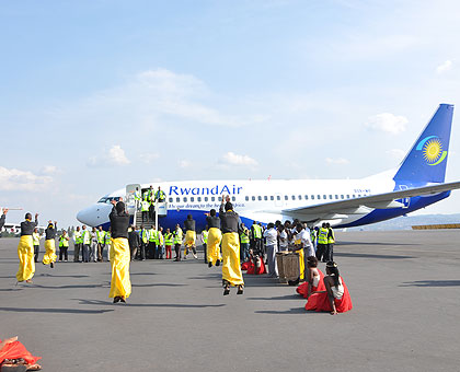 The 737-700 NG brand new Aircraft  will replace the second Boeing 737-500 which has been serving for about 20 years  The New Times/Timothy Kisambira. 