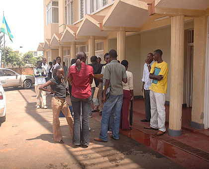 Some of the Genocide survivors at the FARG offices in Remera.   The New Times/ File.