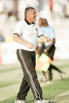 APR Coach Andreas Spier guided the military side to the Cecafa Kagame Cup finalbut lost to Vital'O 2-0 to seal the club's first ever trophy-less  season. The New Times / B. Mugabe
