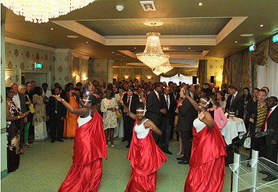 Rwandans entertain guests at the Liberation Day celebrations in The Hague.    Saturday Times/ Courtesy photo. 