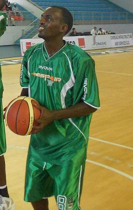 Espoiru2019s Aristide Mugabe warming up in a previous continental match. He has been pivotal for the reigning champions as they seek to retain the basketball league title this season. The New Times / Courtesy.