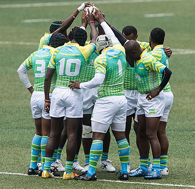 The Rwandan team ahead of their tournament debut at the Hong Kong 10s early this year. The New Times/ Courtesy.
