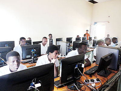 Some of the current students inside the schoolu2019s computer lab. GS Ste Bernadette de Save is set to mark its 75th anniversary on July 28. The New Times/ Jean Pierre Bucyensenge.