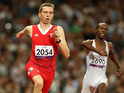 Muvunyi (R) and Matzinger of Austria competing in the London Olympic Games last year. Net photo.