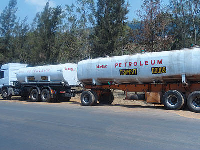 Oil tankers felling fuel for storage. The government is encouraging private dealers to expand their reserves to ensure sustainable supply. The New Times / Peterson Tumwebaze