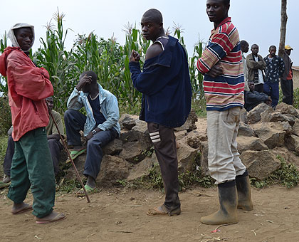 Some of the refugees in Busasamana Sector yesterday. The New Times/ Jean Mbonyinshuti.