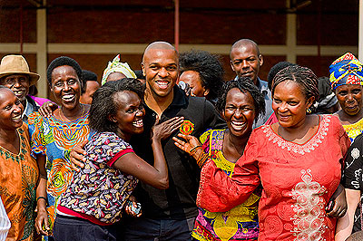 Quinton Fortune humbled to visit Genocide Survivors families in Nyarugunga Sector