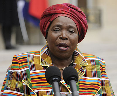 Nkosazana Dlamini-Zuma is in Harare to assess progress on preparations for the forthcoming elections. Net photo.