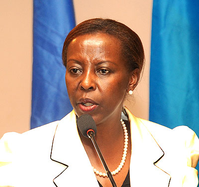 Foreign minister Louise Mushikiwabo was among the speakers at the UN Security Council Debate on the security situation in DRC yesterday. The New Times File.