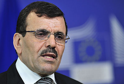 Prime Minister of Tunisia Ali Larayedh speaks yesterday during a press conference at EU headquarters in Brussels. (Xinhua)