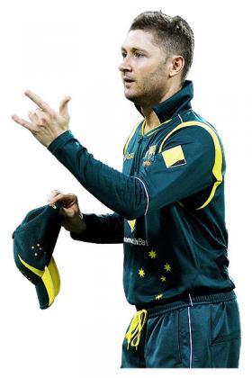Michael Clarke directs his fielders during a past one-day international against Sri Lanka.  Net photo.
