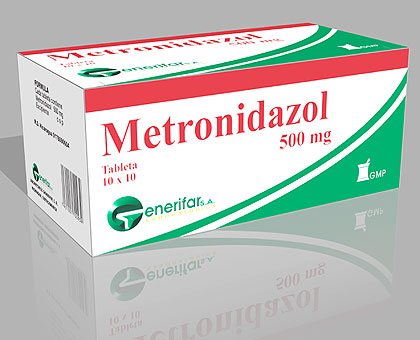 Metronidazol is a common antibacterial drug.  Net photo.