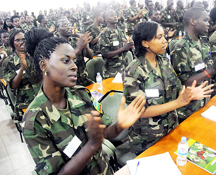 A section of the students attending the two-week civic education programme at Rwanda Military Academy. The New Times/ J. Mbanda.