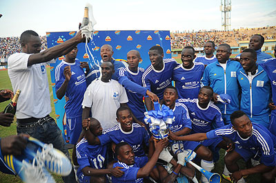 Rayon Sports celebrate last season's league title. Times Sport  / File.