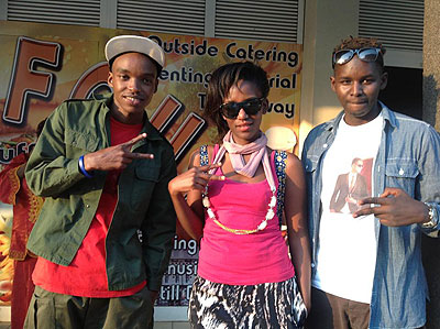L-R: Singers, Danny Nanone, Jody and Khizz after the gig.