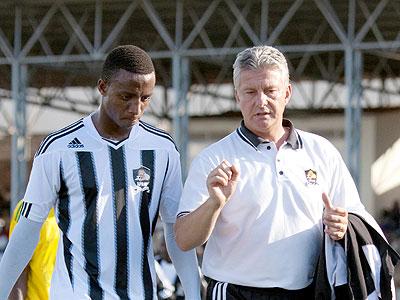 APR German coach Andreas Spier and defender Emery Bayisenge. Sunday Sport/File