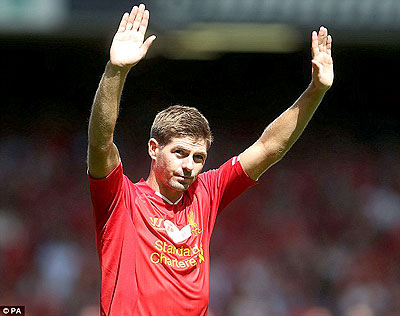 Gerrard lapped up Anfield's applause at his testimonial to highlight his fantastic service for the club.  Net photo