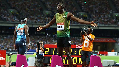 Usain Bolt during a past race. Net photo.