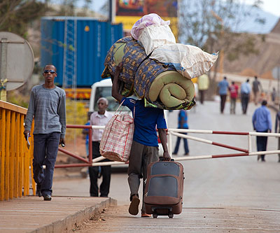 About 4,000 Rwandans have been received in Kirehe District after being evicted from the Kagera region in the north-western part of Tanzania since last week.  The New Times/Timothy Kisambira. 