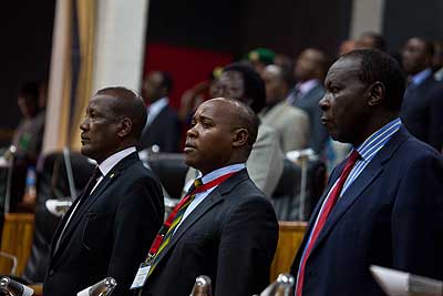  Delegates from the East African Legislative Assembly (EALA)duringa sesseion in Kigali in May.  The New Times/John Mbanda. 