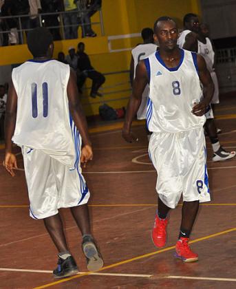 Aristide Mugabe (right) will lead Rwanda at the forthcoming Afro-basket championshisp in Ivory Coast. Saturday Sport/P. Muzogeye.