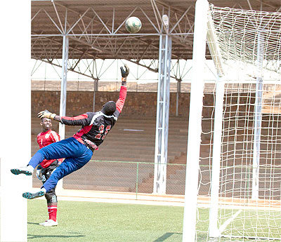 The battle to replace Ndoli for next month's game will be between Evariste Mutuyimana (right) and Emery Mvuyekure (left). Times Sport / T. Kisambira.
