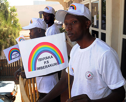 PS Imberakuri members warm up for campaigns yesterday. Below is party chairperson Mukabunani.  The New Times/John Mbanda. 