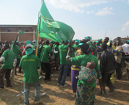 PL supporters during the partyu2019s  campaigns yesterday.   The New Times/ Jean de la Croix Tabaro