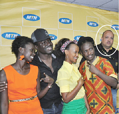 MTN ambassadors pose for a group photo with Alain Numa, MTNu2019s promotion and sponsorship coordinator  (Circled). The New Times/ S. Kwihangana.