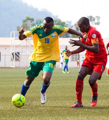 Jacques Tuyisenge in action for Amavubi against Malawi during last month's friendly at Stade de Kigali. Times Sport/T. Kisambira.