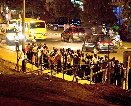 People queuing for taxis in down-town. The New Times/T. Kisambira