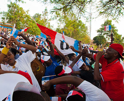 A cross section of a crowd that turned out for RPF campaigns in Kimironko. The New Times/Timothy Kisambira.