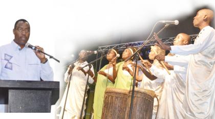 Minister Protais Mitali speaks at the closing  ceremony of the 3rd edition of the cultural week.