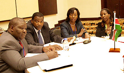 A delegation from Kenya during the tripartite single visa integration meeting in Kigali yesterday. The New Times/ John Mbanda.