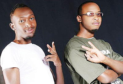 DJ Pius (L) with Two4Real group mate Aidan TK. Saturday Times/Net photo