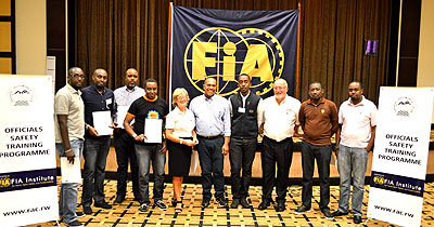 Senior Officials from Rwanda Automobile club who benefitted from safety training programme at Serena Hotel recently. Saturday Sport / Courtesy.