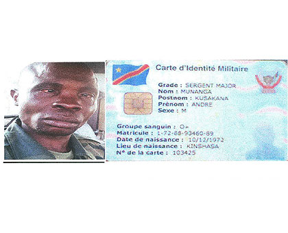 Officer Sergeant Major Kusakana Munanga Andre