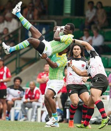 Silverbacks in action against a Fujian side at this year's Hong Kong 7s tournament. Times Sport / Courtsey.