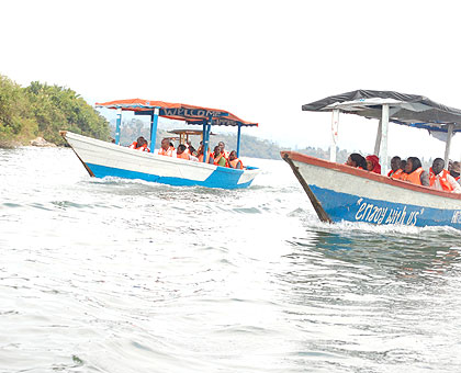 Tourists on Lake Kivu, arguably one of the most beautiful water bodies in the region. The New Times/ Jean Pierre Bucyensenge.