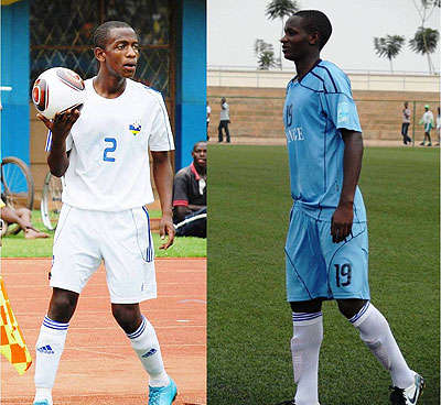 Michel Rusheshangoga (L) and Salomon Nirisarike (R) are both products of Sec Academy, which is currently the main football academy in Rwanda.  Times Sport/ File.
